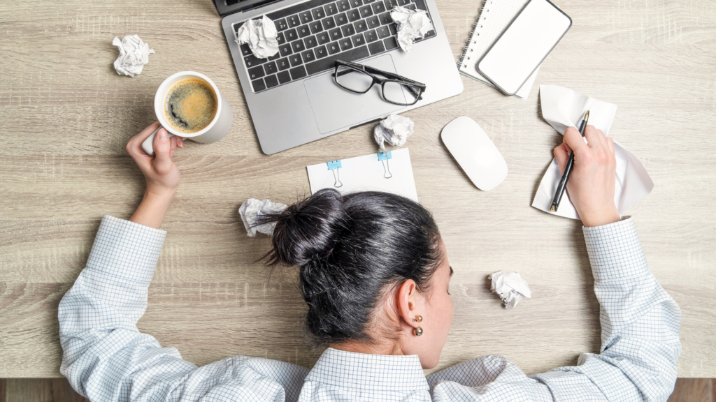 Woman experiencing burnout